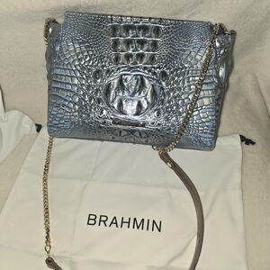 Brahmin Blue Crocodile Embossed Women's Bag